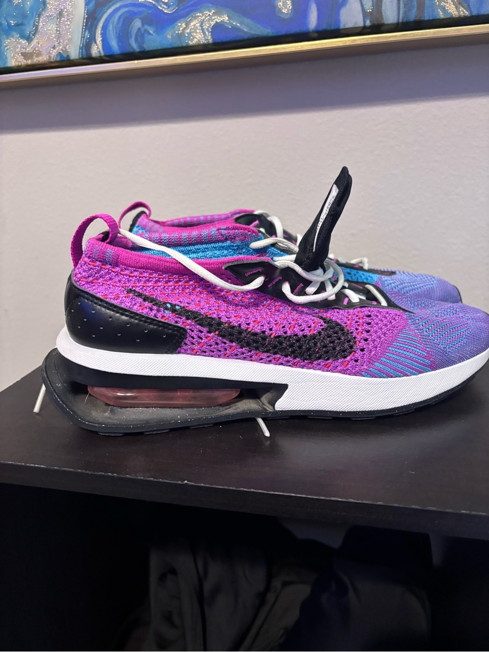 Nike Kids Flyknit Sneaker in Purple, Blue & Black
